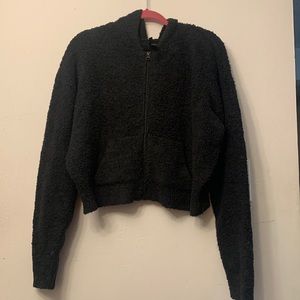Skims Cozy collection cropped zip up hoodie